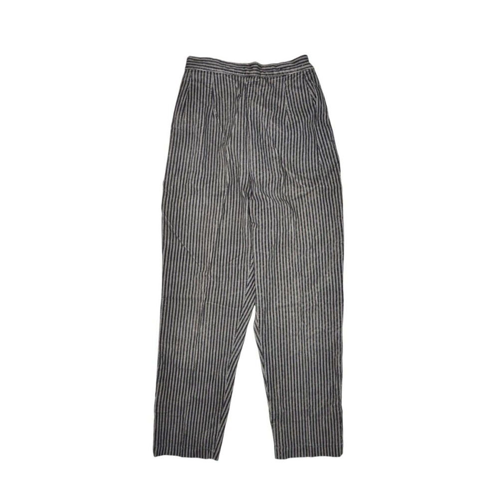 Vintage Jeanies Blue Bell Pants Womens 24x25 Black Striped High Waist Jeans